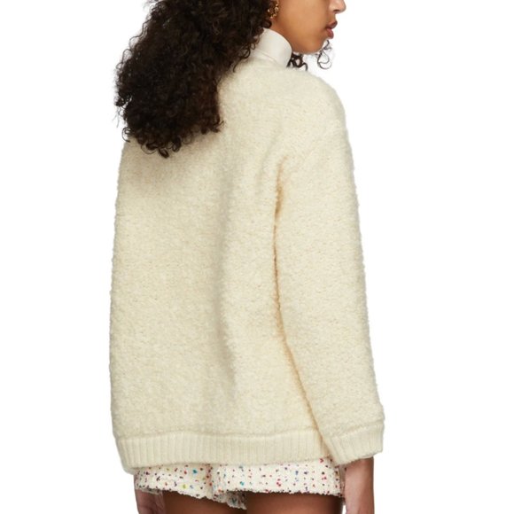 VALENTINO Off-White Mohair & Wool Cardigan Jacket - Picture 3 of 4